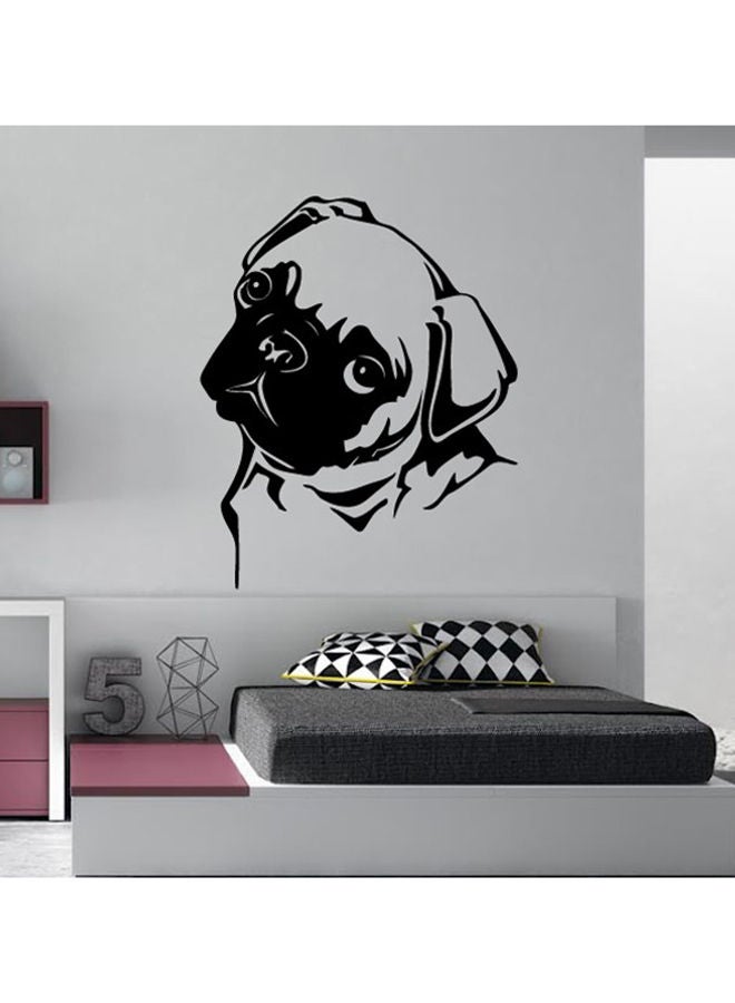 NIBEMINENT Pug Wall Sticker Black 50x60cm