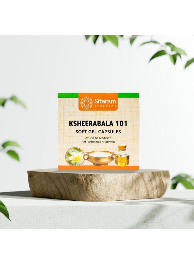 Sitaram Ksheerabala 101 Soft Gelatin Capsules 100Nos, Ayurvedic Formulation for Pitta Imbalance, also Nourishes and Effectively Balances Pranavayu - Image 1