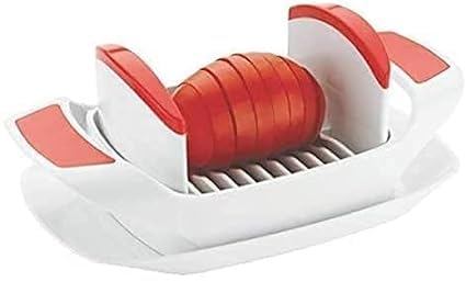 ATETO Tomato Slicer Perfect Tomato OnionPotatoesVegetable SlicerEgg Cutter Salad Maker with Safety Holder Plastic Stainless Steel Slicer CutterPack of 1 Multicolor - Image 4