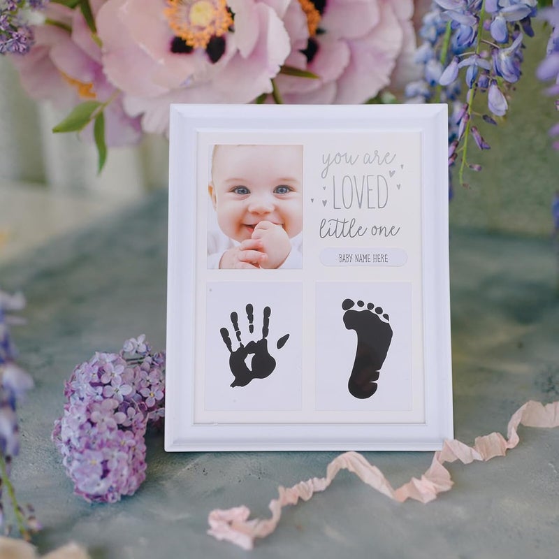 Keepsake Frame for Newborns, White Year Photo Frame, Shower with Hand and Foot Print for Babies - Image 5