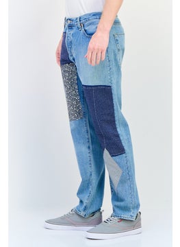 Levi's Men Regular Fit Embroidered Denim Jeans, Blue Wash  - Image 2