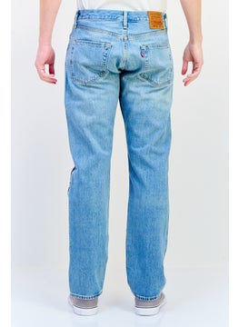 Levi's Men Regular Fit Embroidered Denim Jeans, Blue Wash  - Image 3