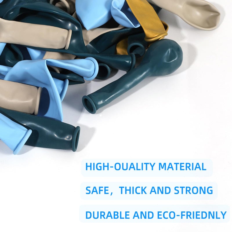 IHEPYQ Dusty Blue Balloon Arch Kit - 167pcs Balloon Arch Garland Kit Include White Sand Pastel Blue Ocean Blue Chrome Gold Balloon Perfect for Celebrating Baby Boys' Birthdays and Showers - Image 4