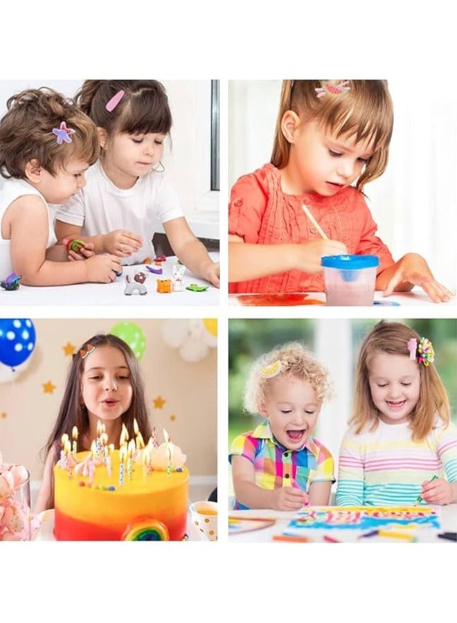 28 قطعة مشابك شعر لطيفة، إكسسوارات شعر عصرية للبنات بأشكال أزهار وفواكه بألوان قوس قزح وحلوى، غير قابلة للانزلاق، مثالية للفتيات، الأطفال، المراهقات والأطفال الصغار (أصفر متعدد الألوان) - Image 4