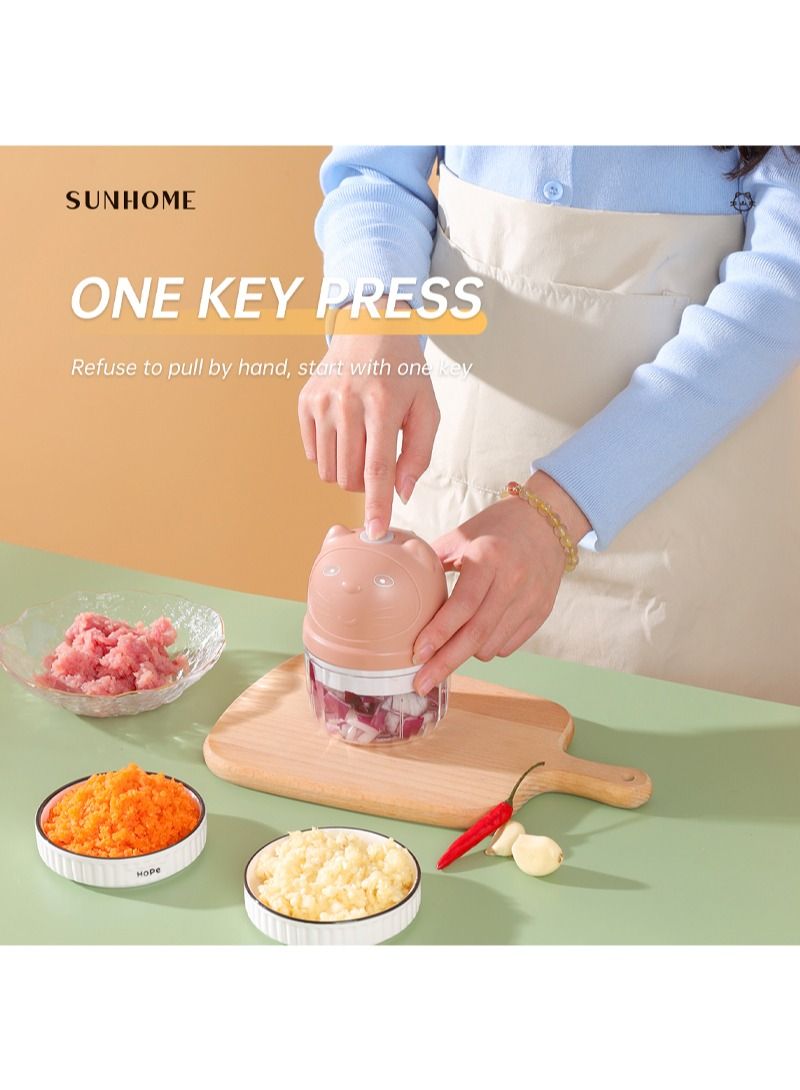 SUNHOME 5-Pieces Mixer Grinder With Usb Pink - Image 2