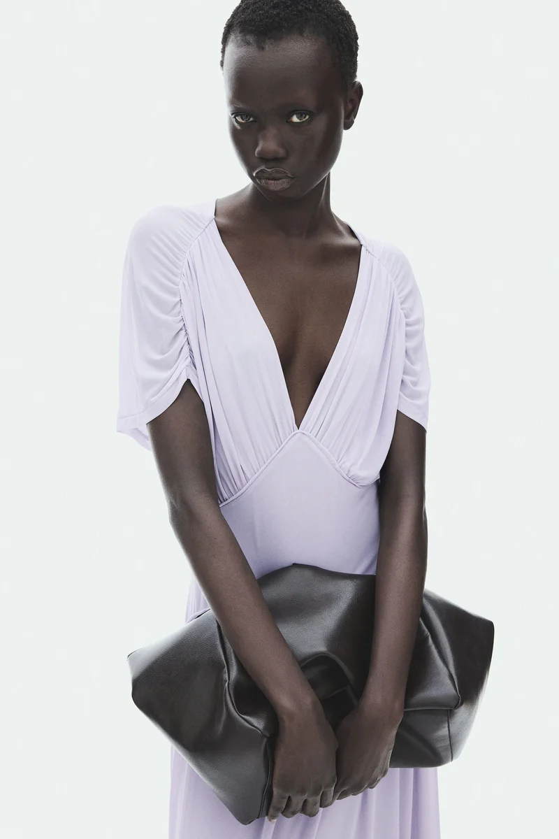 Sheer jersey midi dress