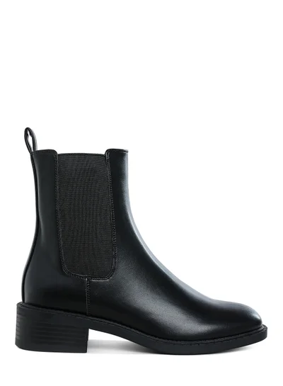 London Rag London Rag Women's Stacked Heel Chelsea Boots in Black