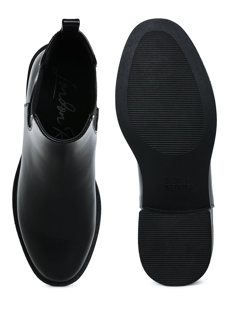 لندن راج أحذية تشيلسي بكعب متراص من لندن راغ للنساء باللون الأسود - Image 4