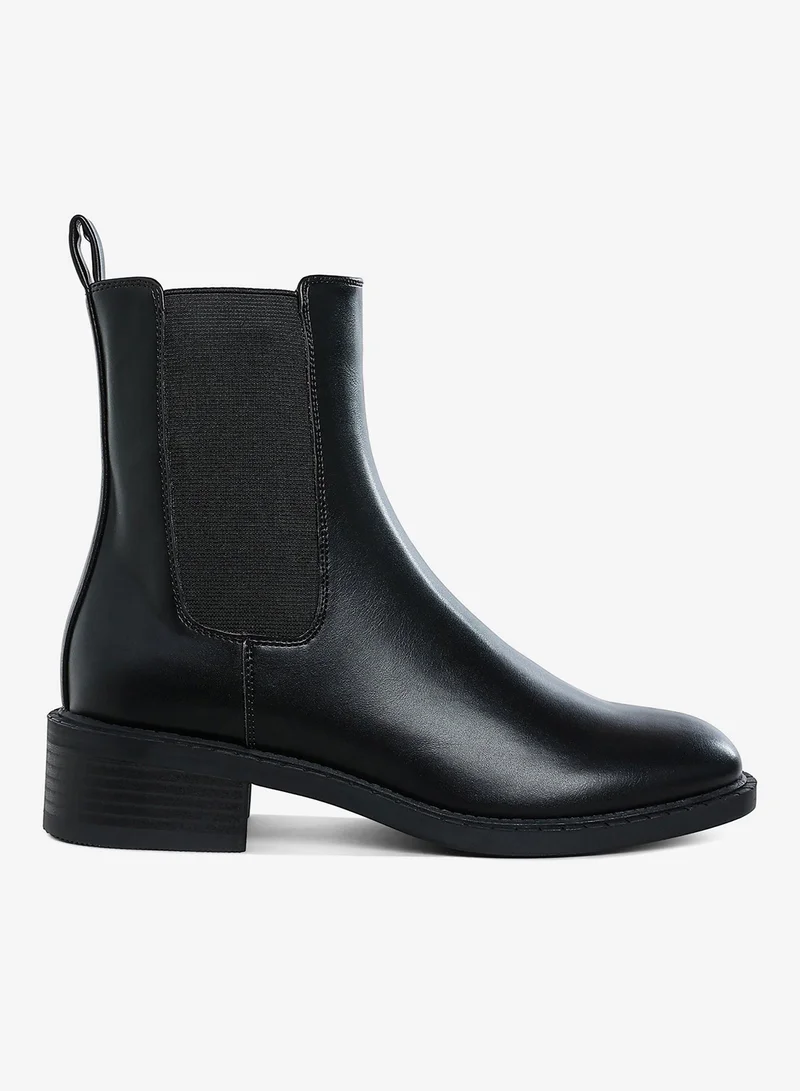 London Rag London Rag Women's Stacked Heel Chelsea Boots in Black