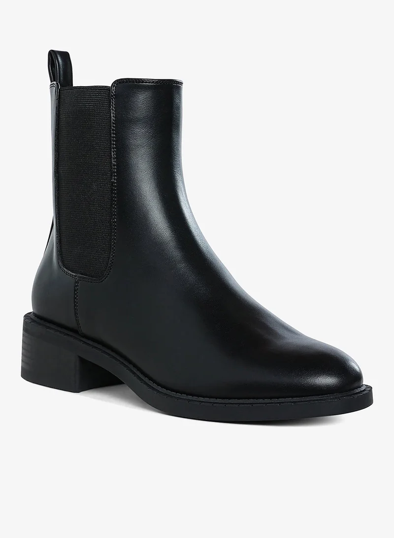 London Rag London Rag Women's Stacked Heel Chelsea Boots in Black