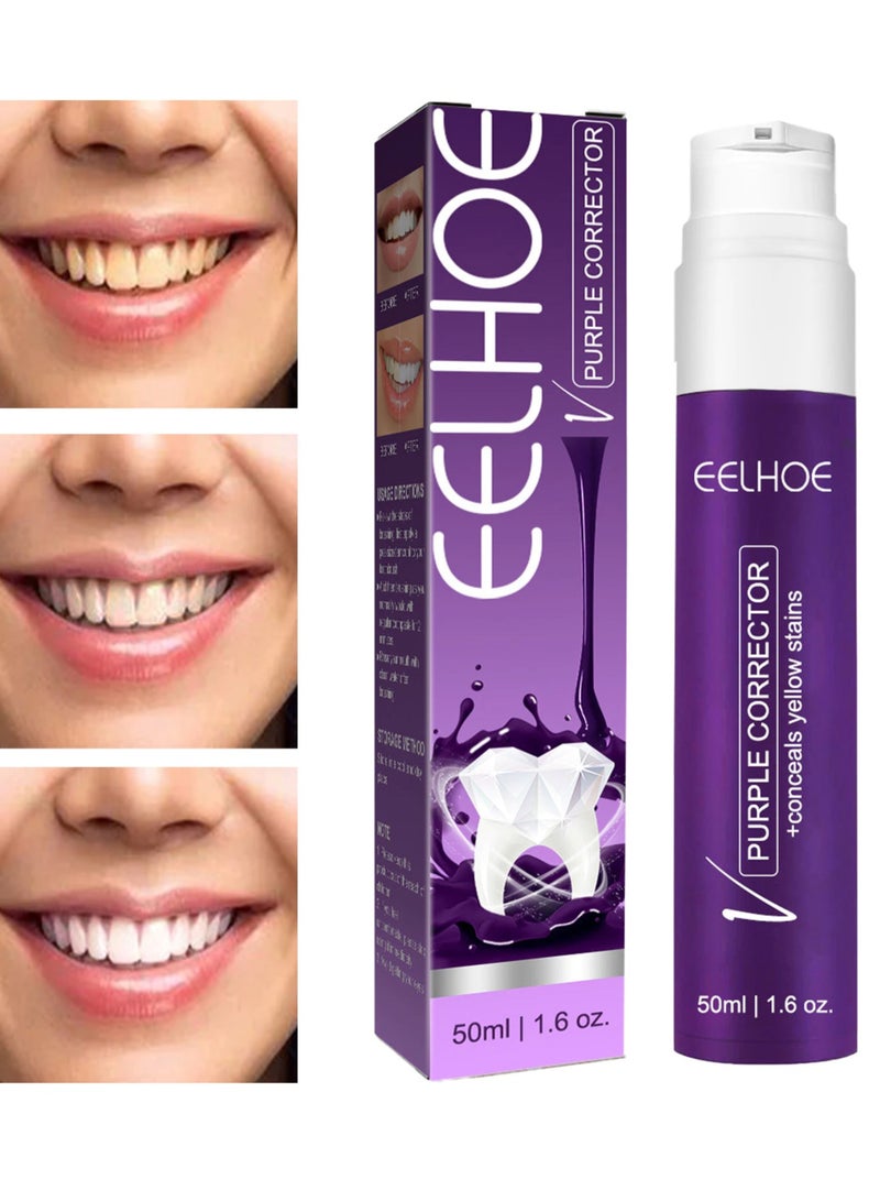 EELHOE 50ml Repair Bright White Purple Toothpaste Gel Gentle Whitening Toothpaste Stains Remove Plaque Fresh Breath Dental Care - Image 4
