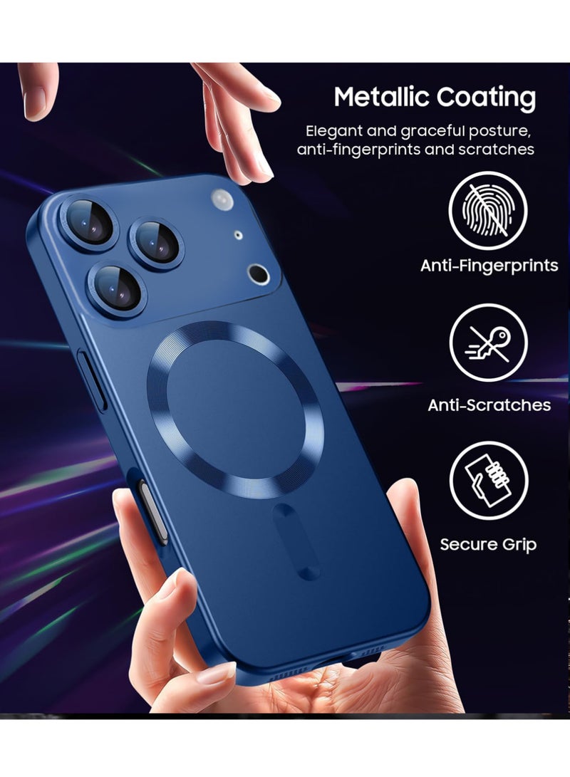 X-level Magnetic Case for iPhone 17 Pro Max with Camera Lens Protector, Compatible with MagSafe, Full Protection Slim Anti - Scratch Soft TPU Bumper Phone Case for iPhone 17 Pro Max, Navy Blue - Image 5