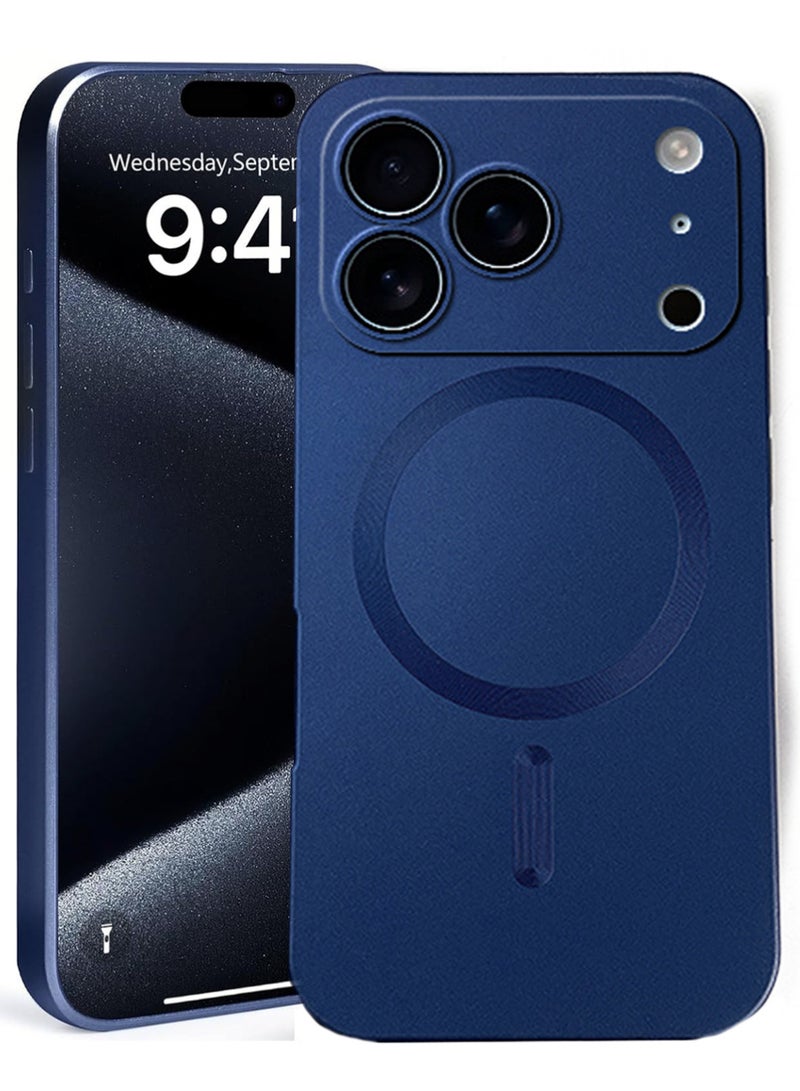 X-level Magnetic Case for iPhone 17 Pro Max with Camera Lens Protector, Compatible with MagSafe, Full Protection Slim Anti - Scratch Soft TPU Bumper Phone Case for iPhone 17 Pro Max, Navy Blue - Image 2