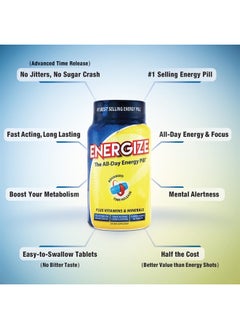 iSatori Energize Caffeine Pills, Fast Acting All Day Energy Pills & Natural Nootropics Support Supplement with Time Release Caffeine, Energy Support for Men and Women, No Jitters, No Crash (84 Tablets)  - Image 4