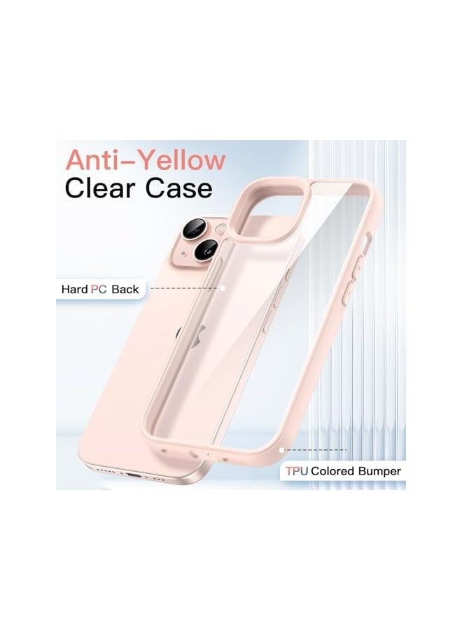 Jetech Case for iPhone 13 6.1-Inch, Shockproof Phone Bumper Cover, Solid Color Matte TPU Frame, Anti-Scratch Clear Back (Pink) - Image 3