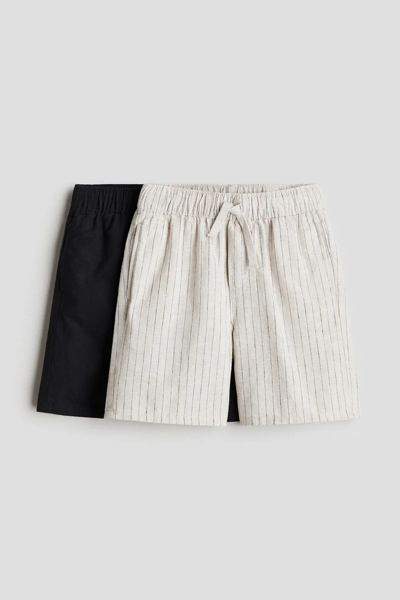 اتش اند ام شورت من مزيج الكتان - عبوة من قطعتين