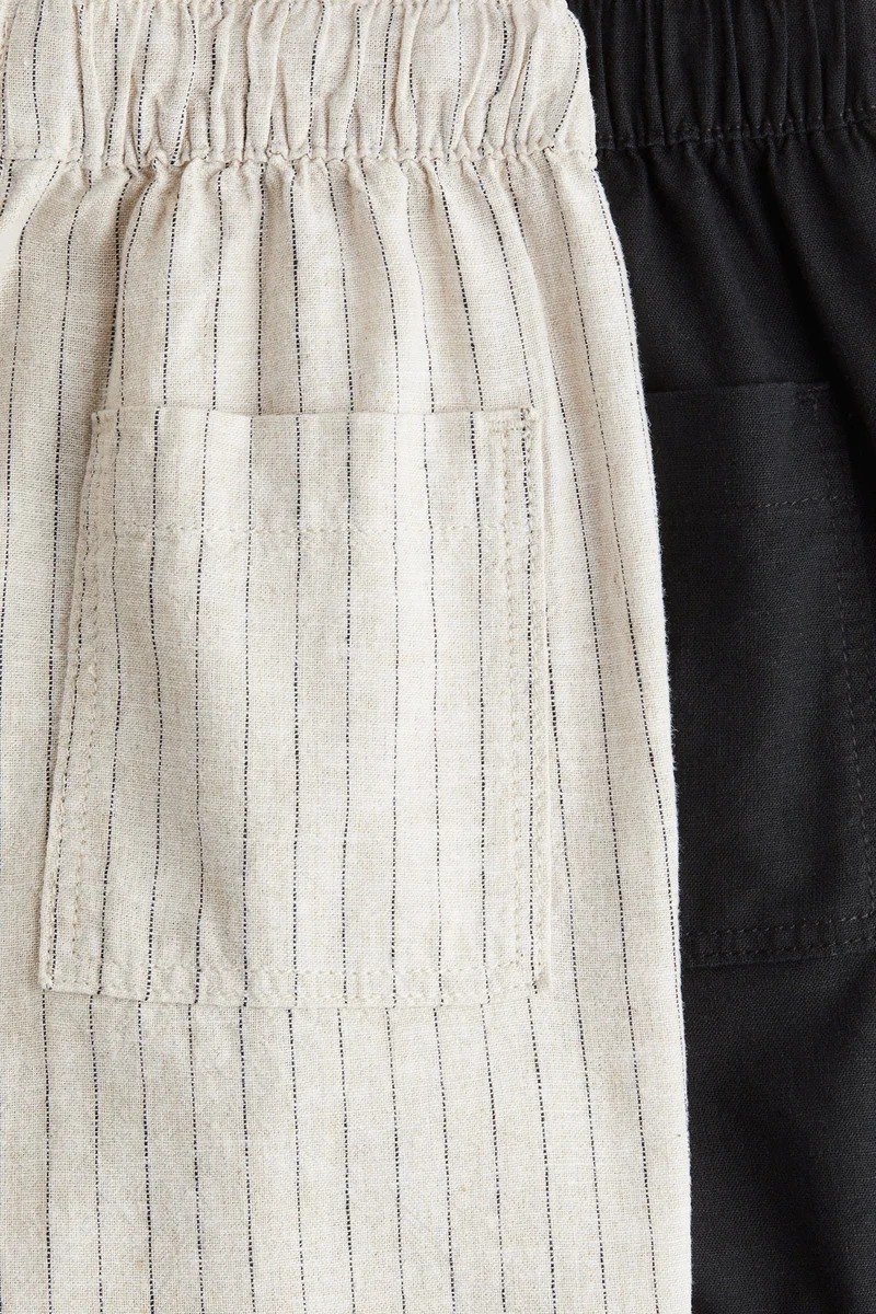 اتش اند ام شورت من مزيج الكتان - عبوة من قطعتين