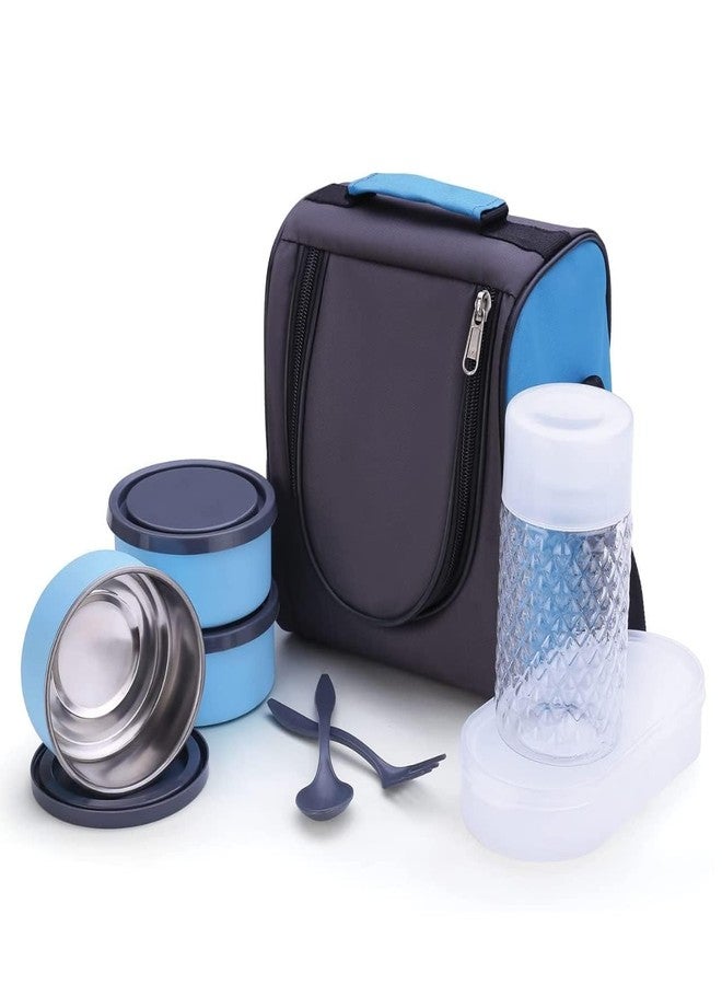 Jenon Stainless Steel Lunch Box Set with 3 Containers, 1 Casserole, Bottle & Spoons – Multi-Compartment Tiffin with Carry Bag for Office, School & Travel - Image 2