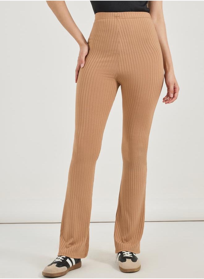 Styli Fit & Flare Textured Joggers with Elasticated Waistband  - Image 2