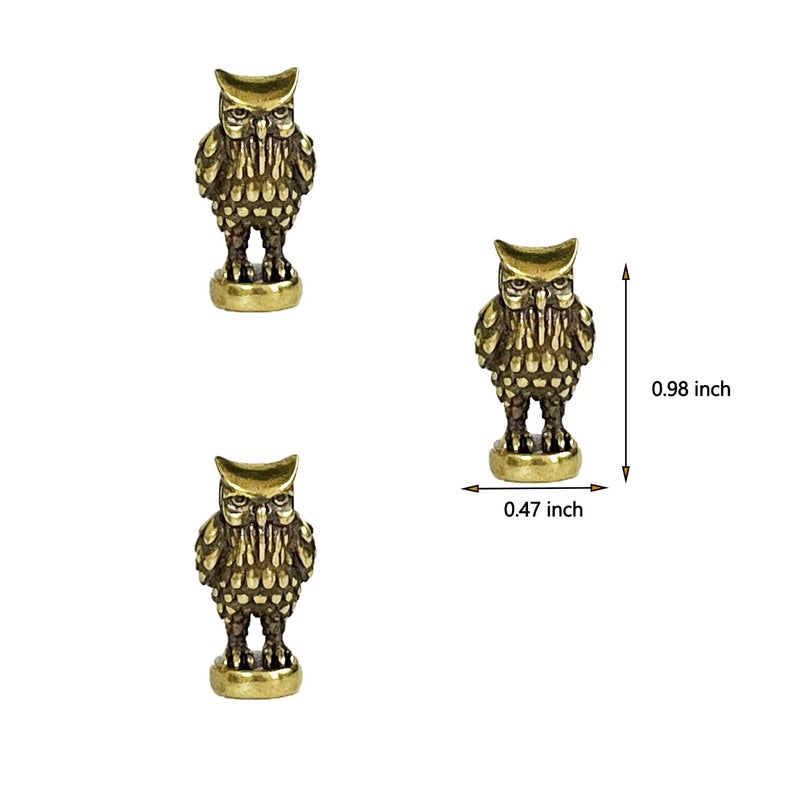 SWNACOR 3 Pcs Brass Owl Hinge Heads Decorative Topper, Magnetic Hinge Head Toppers, Fun Bird Gifts for Women Mom Grandma Wife, Vintage Bird Statue Door Hinge Head Home Decoration - Image 4