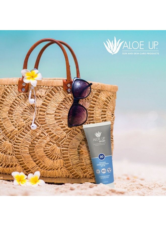 Aloe Up Sport Collection Spf 30 Sunscreen Unscented Sunscreen Protects From Uv With Aloe/Quickdrying Nongreasy Lotion Safe For Face Or Body/Reef Safe Made In Usa / 6 Oz  - Image 5