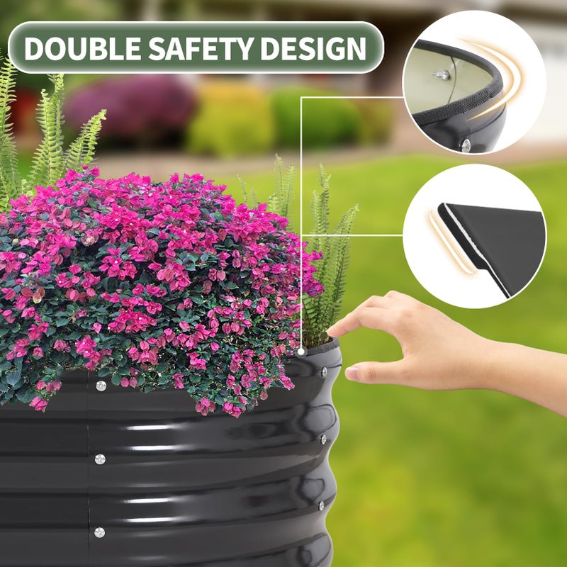 1MORE Galvanized Raised Garden Bed- Planter Garden Boxes Outdoor, Raised Beds for Gardening, 4x2x1ft Metal Garden Bed Kit for Vegetables Flower, Planter Raised Beds with Tools.Gray-2pack - Image 2