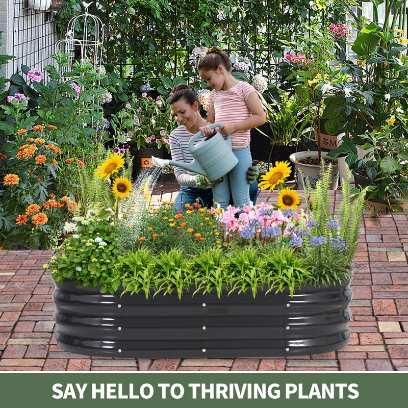 1MORE Galvanized Raised Garden Bed- Planter Garden Boxes Outdoor, Raised Beds for Gardening, 4x2x1ft Metal Garden Bed Kit for Vegetables Flower, Planter Raised Beds with Tools.Gray-2pack - Image 3