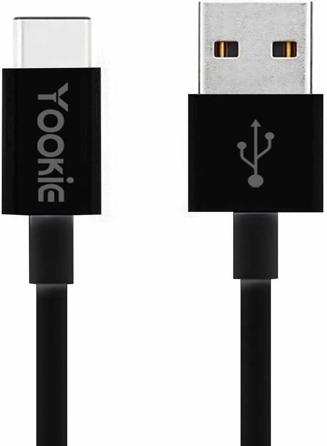 Yookie CB1 Type C Cable 1m 2.4A Fast Charging and Data Transfer - Black