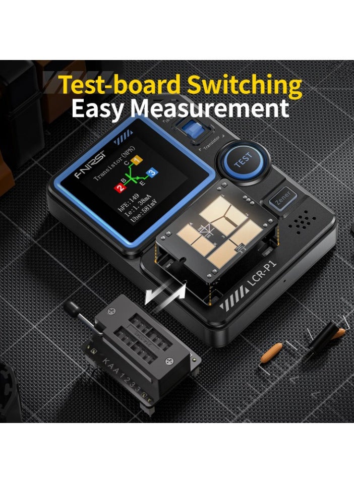 FNIRSI LCRP1 Transistor Tester, Portable Transistor Capacitor Tester, Multifunction SMD Electronic Component Tester, Diode Triode Capacitance Resistance Meter, (1pc, Black)  - Image 4