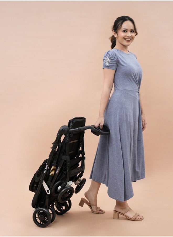 BABYDOES - OLLA R+ Baby Stroller with Reversible Handle 5-point safety harness And Easy One-Hand Fold Cup Holder 0 To 4 Year Up To 20 Kg Black - Image 1