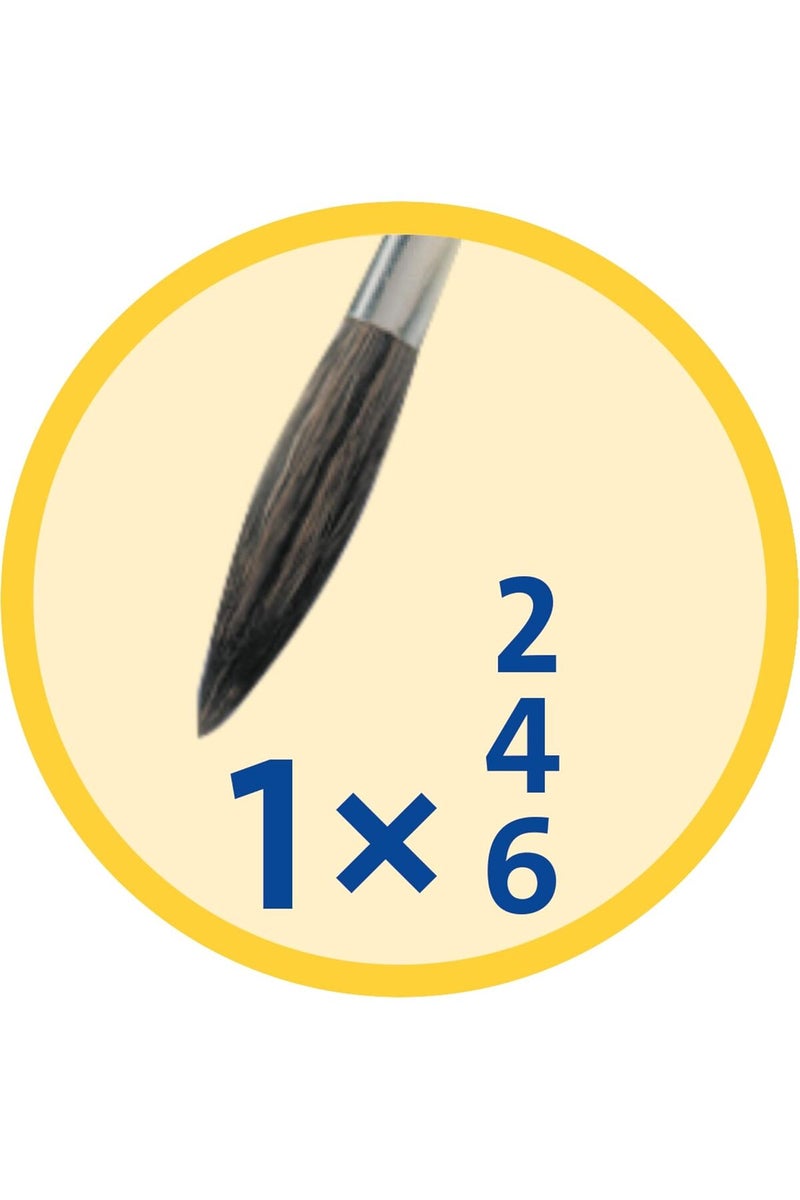 بيليكان Pelikan 5‑Piece Starter Paint Brush Set 718163 – Mixed Hair & Bristle Brushes for School & Hobby Painting - Image 2