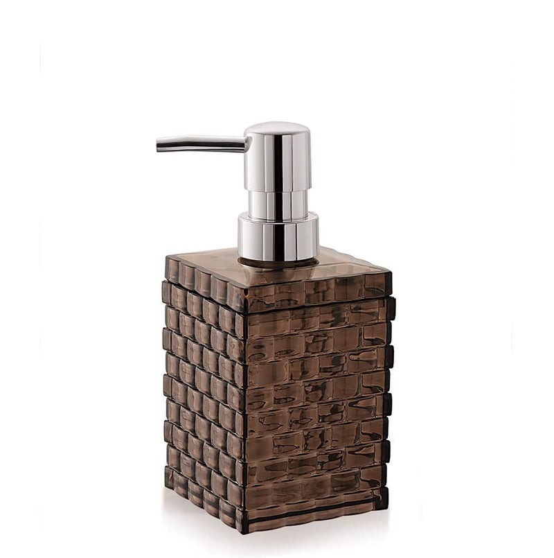 Nimbose® Ceramic Like Acryclic Soap Dispenser for Wash Basin - Handwash Dispenser Bottle - Leak-Proof Design with Silver Glossy Pump (Blackish Brown Color, Qty:1) - Image 1