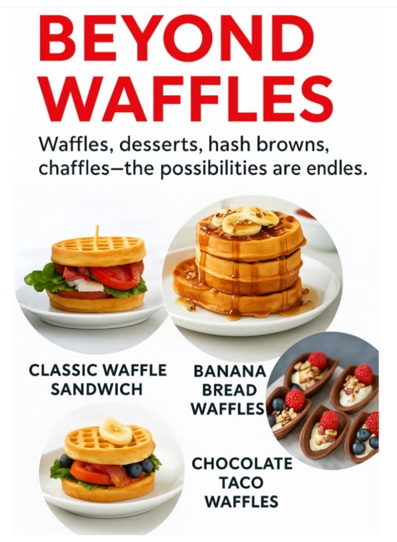 Pink Mini Waffle Maker with Quick Heating, Ceramic Coated, Toxin-free, made without PTFEs, PFOAs & other PFAs for Safer & Healthier Cooking, Easy to Clean, Perfect for Kids and Families, 2-Year Warranty 420 W WM100 Aqua - Image 2