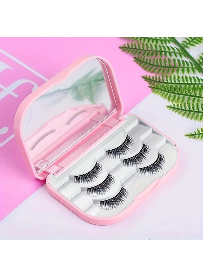 Black 3 Layer False Eyelash Travel Case With Mirror Spacious Organizer For Multiple Fake Lashes - Image 1