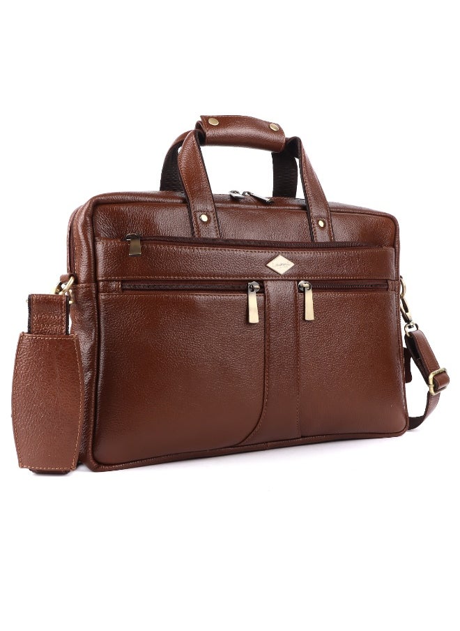 LAVERI LEATHER LAVERI Laptop Bag for Men - Leather Messenger Bag for Office - Fits up to 15 Inch Laptop - Shoulder Bag with Multiple Compartments - Executive Leather Bag for Work/Travel/Casual  - 2817  - Image 1