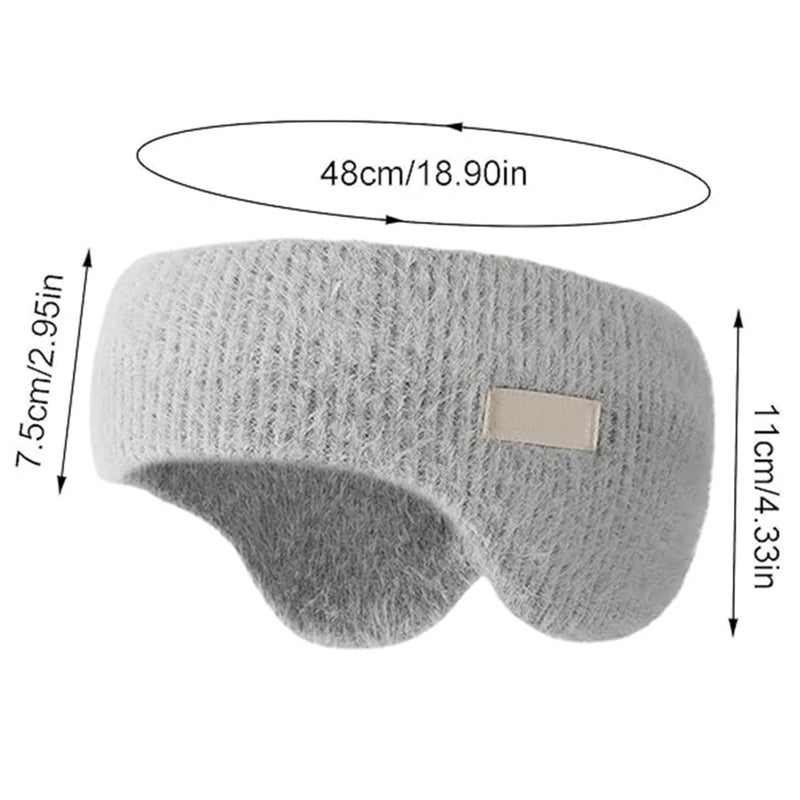 White Winter Headband Ear Warmers Muffs With Noise Cancelling For Running Yoga Skiing - Image 3