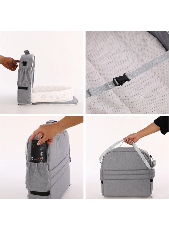 Bumble & Bird Baby Nest For Newborn With Mosquito Net Baby Portable Sleeping Bed Breathable 100% Cotton Hypoallergenic With Pillowportable Royal Grey - Image 5