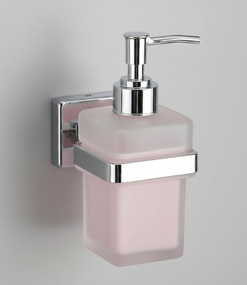ORCE BATH ARTICLE Liquid Soap Dispenser Holder for Bathroom Glass Handwash Dispenser for Wash Basin Chrome Finish Anti-Rust 304 Stainless Steel - Image 1