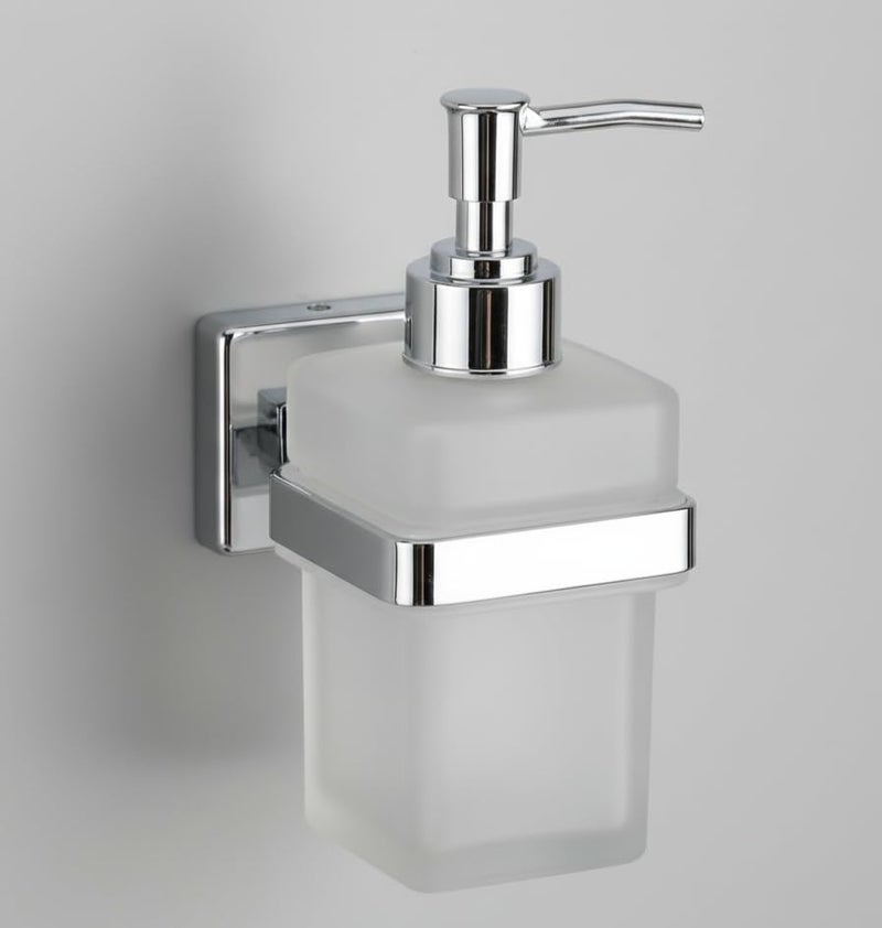 ORCE BATH ARTICLE Liquid Soap Dispenser Holder for Bathroom Glass Handwash Dispenser for Wash Basin Chrome Finish Anti-Rust 304 Stainless Steel - Image 2