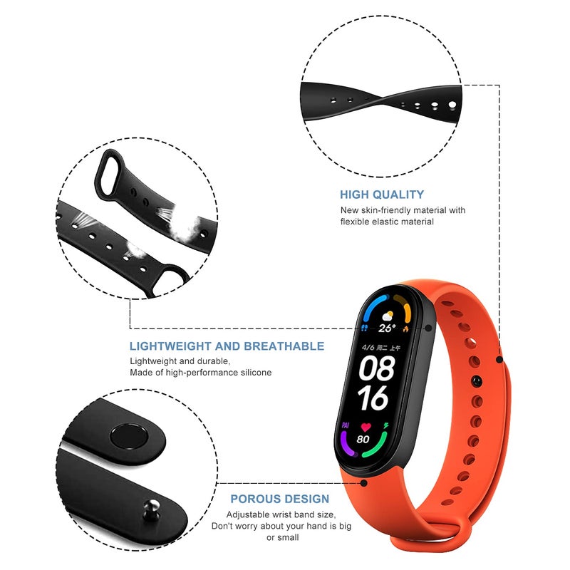 BANGTING أشرطة بديلة BANGTING 20 قطعة متوافقة مع Xiaomi Mi Band 7/6/5 و Amazfit Band 5، أساور لملحقات Xiaomi Mi Band 7 لساعة المعصم (20 لون)  - Image 5