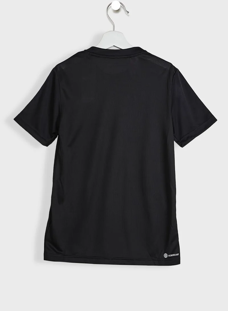 Adidas Youth 3 Stripe Train Essential Aeroready Set