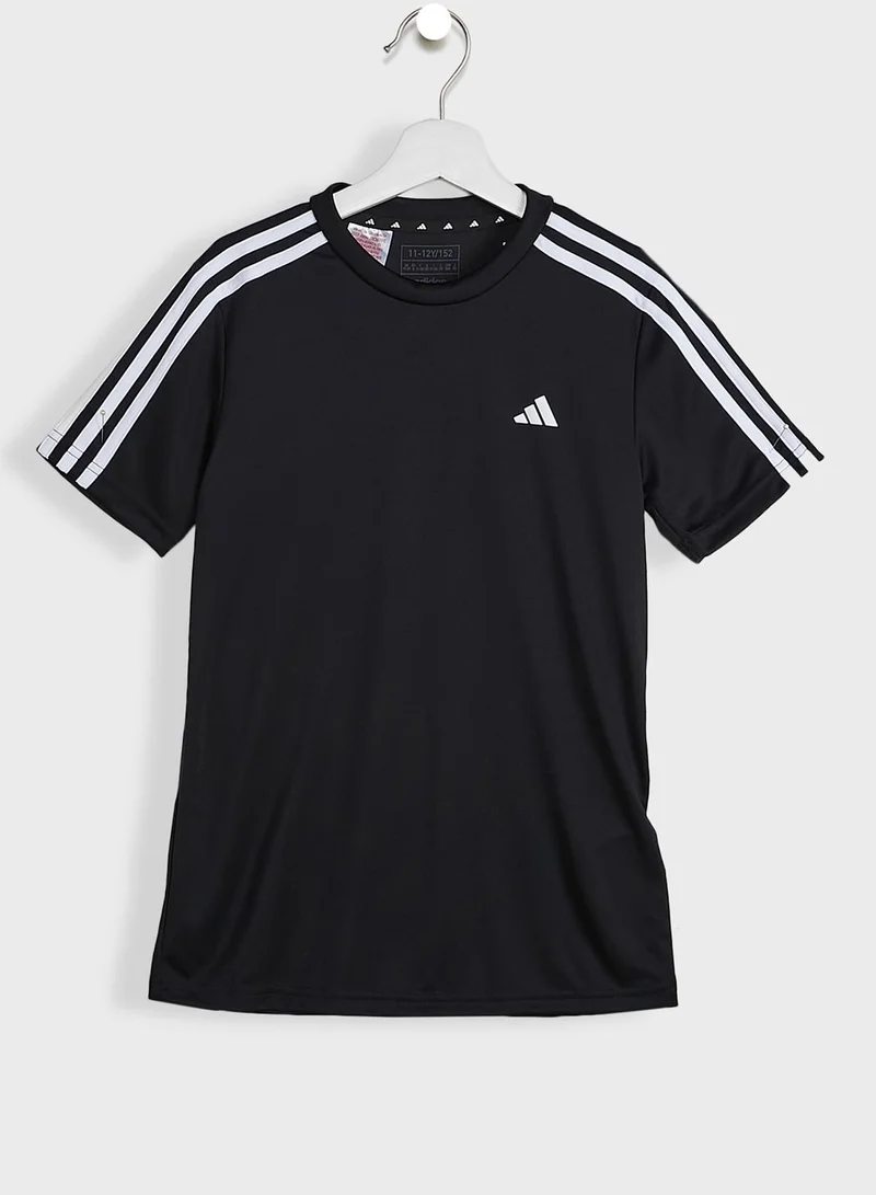 Adidas Youth 3 Stripe Train Essential Aeroready Set