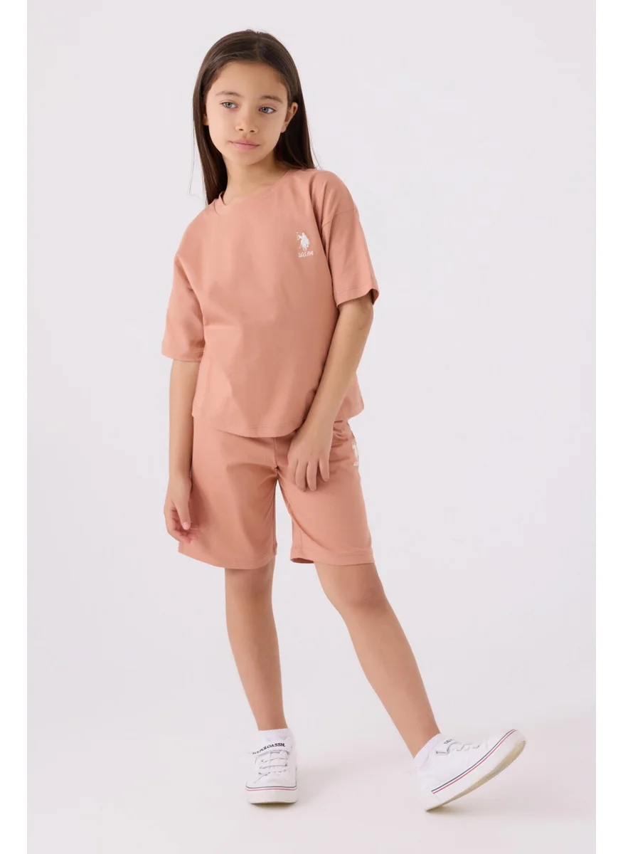 U.S. Polo Assn. Girls' Camel Bermuda Set