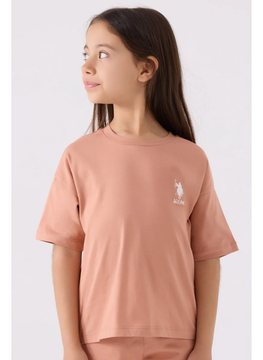 U.S. Polo Assn. Girls' Camel Bermuda Set