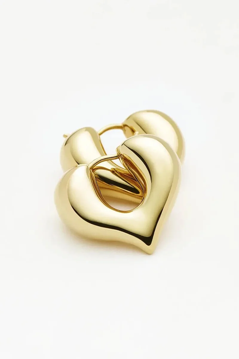 Missoma Molten Heart Medium Hoop Earrings