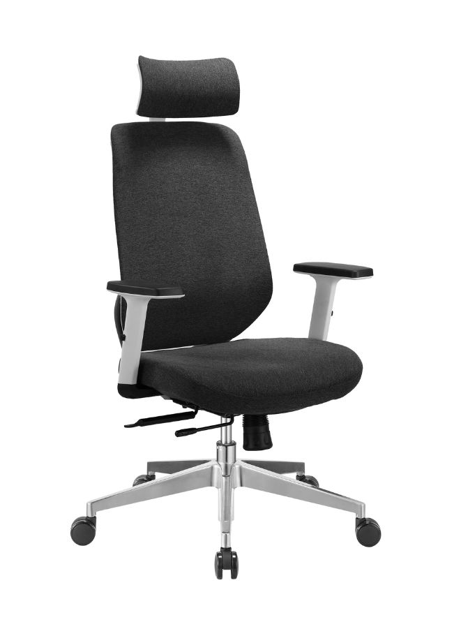 Executive Chair with Adjustable Height, Headrest, and Armrest – Ergonomic Office Chair with Aluminum Base for Home, Office, and Shops
