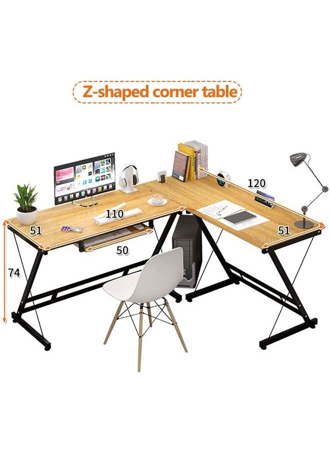 Generic - L Shaped Desk, Corner Computer Desk, Computer Desk with Large Monitor Stand, Home Office Desk Computer Writing Workstation, Space-Saving, Easy to Asse - Image 1