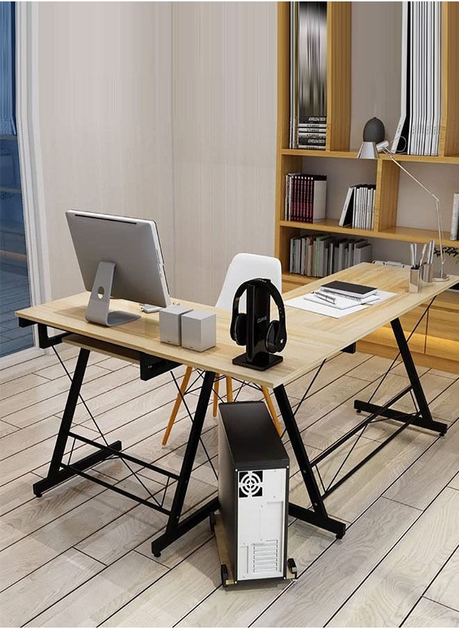 Generic - L Shaped Desk, Corner Computer Desk, Computer Desk with Large Monitor Stand, Home Office Desk Computer Writing Workstation, Space-Saving, Easy to Asse - Image 1