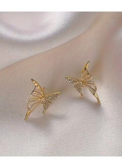 Generic Butterfly Stud Earrings, Sweet Petite Wings With Rhinestones, Fashionable Simple Korean Style, Versatile Chic Trendy Accessory  - Image 3