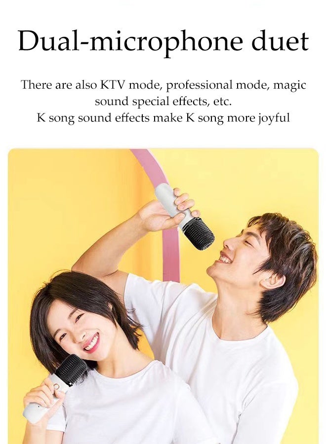 DUNISO 2in1 Bluetooth Speaker and Karaoke Mini Karaoke Machine with 2 Built-in Speakers LED Light Portable Bluetooth Singing Speaker with 2 Wireless Microphones for TV Phone Party Home Outdoor - Image 5